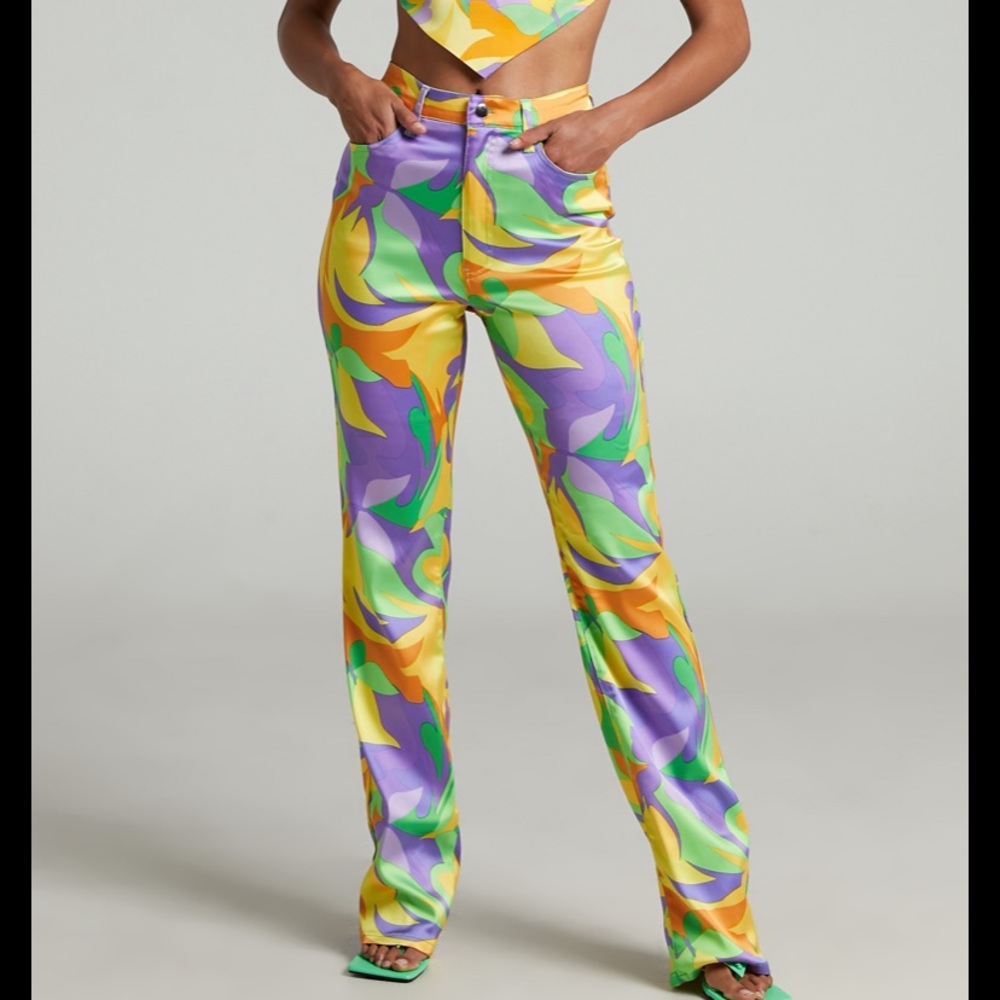 Danielle Bernstein WeWoreWhat ankle flare saved by the bell pants